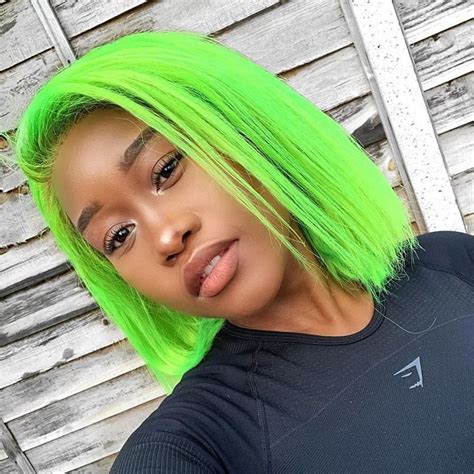 bold  vibrant lime green hair color ideas
