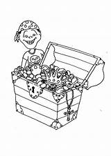 Treasure Coloring Box Getcolorings Chest Open sketch template