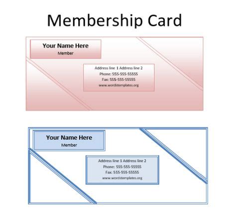 membership card template membership card  printable cards