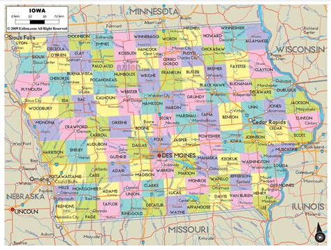 Iowa Map Travelsfinders