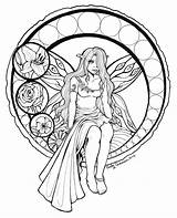 Fairy Stained Glass Pages Coloring Lineart Drawing Line Deviantart Drawings Jasmine Becket Griffith Fairies Template Getdrawings Fantasy Disney Beautiful Angel sketch template