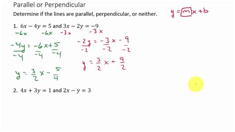determine  lines  parallel perpendicular   youtube