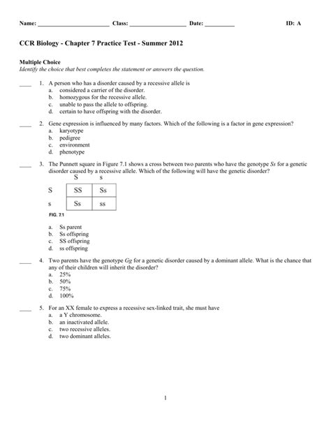 ccr biology chapter 7 practice test