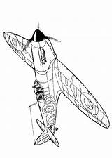 Coloring Wwii Ww2 Pages Spitfire War Planes Airplane Kids Plane Printable Fun Colouring Aircraft Hurricane Drawing Aircrafts Outline 1940 Sheets sketch template