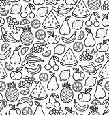 Doodle Fruits Pattern Vector Fruit Coloring Cute Doodles Drawing Color Pages Drawings Vectorstock Easy Patterns Kawaii Food Sheets Adult Simple sketch template
