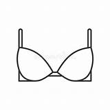 Reggiseno Lineare Icona Brassiere Contour Thin Disegno sketch template