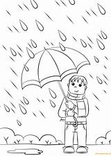 Boy Rain Coloring Pages Color sketch template