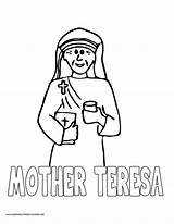 Teresa Mother Coloring Getdrawings sketch template
