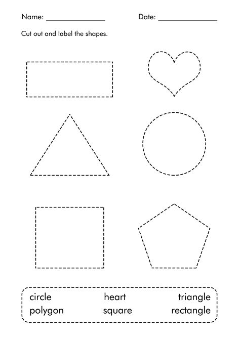 preschool cut  paste shape worksheets    worksheetocom
