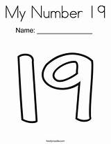 Number 19 Coloring Nineteen Worksheets Twistynoodle Color Preschool Pages Twisty Noodle Practice Writing Word Kids Activities Print Trace Favorites Login sketch template