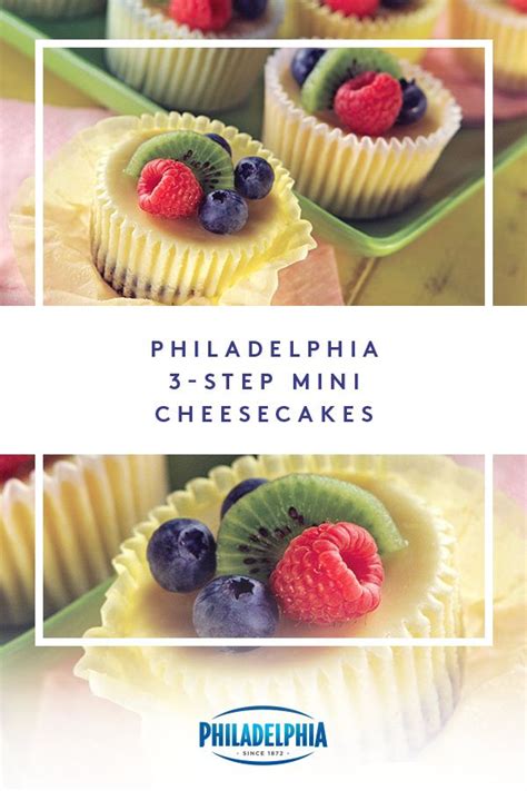 3 step philadelphia mini cheesecakes dessert recipes