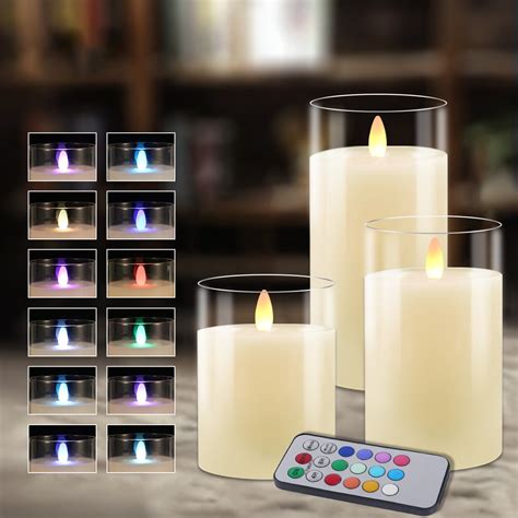 flickering flameless candles led pillar candles  imitation glass acrylic battery candles