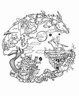 Totoro Neighbor Coloring Pages Drawing Getdrawings sketch template