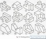 Isometric Drawing Exercises Sketching Orthographic Pdf Engineering Technical Worksheets Practice Examples Dimensioning Oblique Shapes Drawings 3d Google Cube Projection Basic sketch template