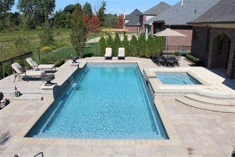 epic  stunning rectangle inground pool design ideas  sun shelf