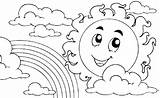 Mewarnai Pelangi Anak Alam Pemandangan Semesta Putih Hitam Belajar Coloring Kartun Dan Awan Matahari sketch template