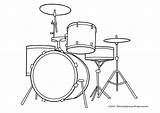 Drum Coloring Kit Para Instrumentos Colorear Dibujos Musicales Pages sketch template