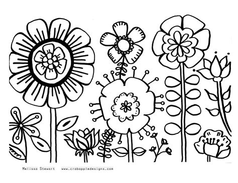 flowers coloring pages  large images