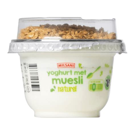 milsani yoghurt muesli beker voordelig bij aldi