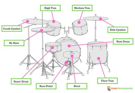 drums anatomy parts   drum set explained
