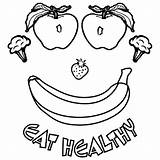 Healthy Coloring Food Pages Kids Foods Eating Body Nutrition Eat Drawing Printable Smiling Heart Being Health Printables Parts Color Clipart sketch template