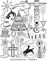 Western Coloring Skull Doodle Cow Stock Therapy Theme Shutterstock Vector Choose Board Visit Pages Doodles sketch template