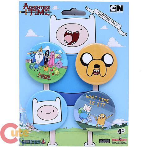 Adventure Time Finn And Jake 4pc Button Pack Pin Clothing Accessory