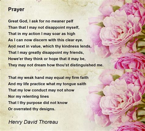 prayer poem  henry david thoreau poem hunter