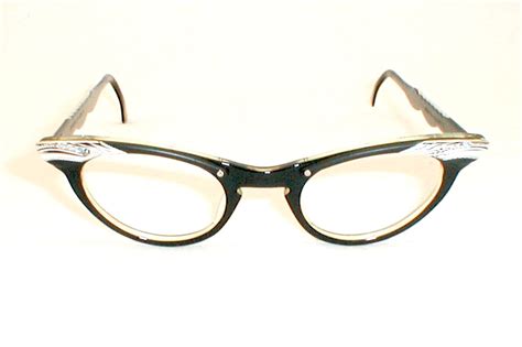 womens vintage 50s 60s cat eye glasses eyeglasses art craft rhinestone