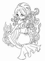 Mermaid Coloring Pages Cute Girl Jadedragonne Pinup Deviantart Mermaids Christmas Kids Print Anime Chibi Color Printable Colouring Sheets Adults Shell sketch template