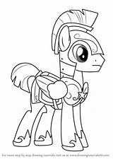 Flash Pony Sentry Little Draw Drawing Friendship Magic Step sketch template