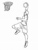 Madness Coloring March Pages Printable Basketball Scoring Basket Player sketch template