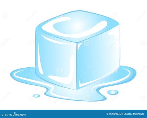 vector cartoon ice cube stock vector illustration  gold