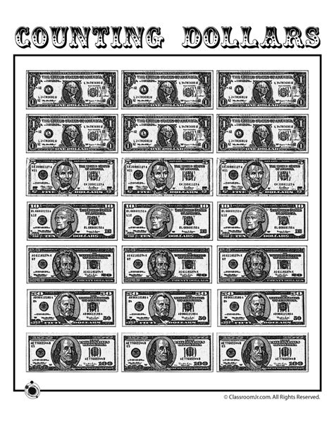 money template printables