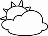 Cloudy Colouring Pages Weather Coloring Sky Clip Sunny sketch template