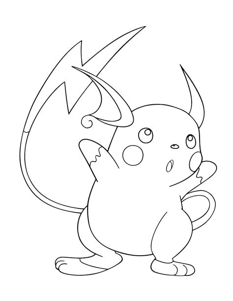 pokemon raichu coloring pages printable  pokemon coloring pages