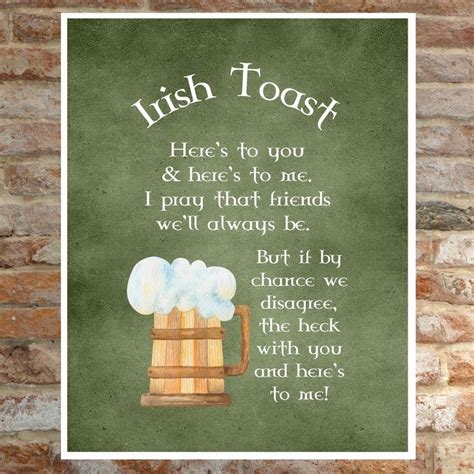 Irish Drinking Toast Art Print Heres To You And Heres Etsy Irish