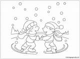 Pages Ice Skating Coloring Friends Two Kids Color Online sketch template