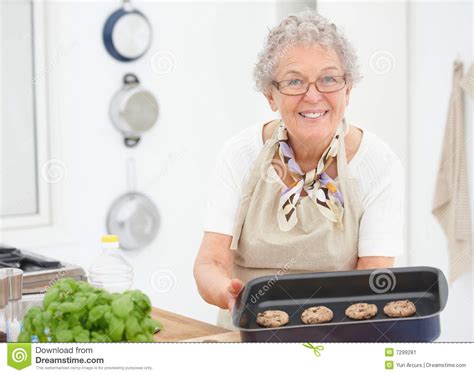 Grandma Baking Cookies In The Kitchen Stock Image Image Of Alone