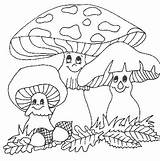 Malvorlagen Coloring Pages Mushrooms Herbst Pilze Ausmalbilder Malen Bilder Coloringpages1001 Besuchen Mal sketch template