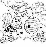 Biene Bienen Bienenstock Coloring Bijen Ausmalen Ausmalbild Bijenkorf Malvorlage Malvorlagen Ausdrucken Bees Honey Primavera Insekten Malbilder Kleurplaat Zoeken Kostenlos Thema sketch template