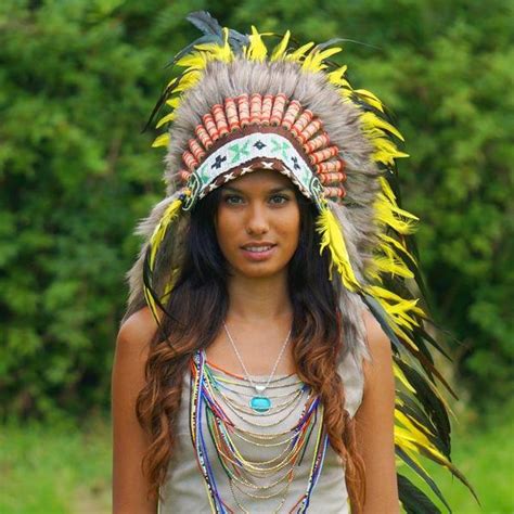 yellow indian headdress 95cm indian headdress novum crafts