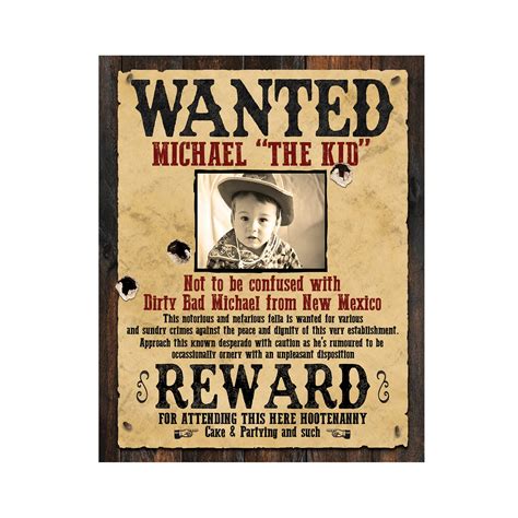 custom wanted poster digital  kids party wanted poster