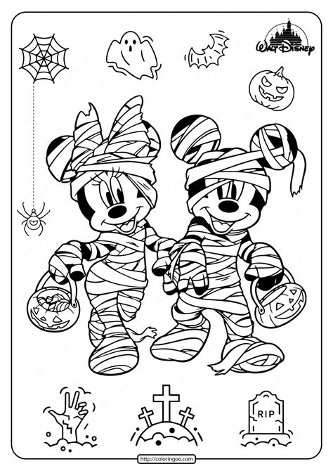 happy halloween disney coloring pages