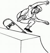 Coloring Skateboarding Skateboard Pages Halfpipe Skateboards Boy Skateboarder Print Tricks sketch template