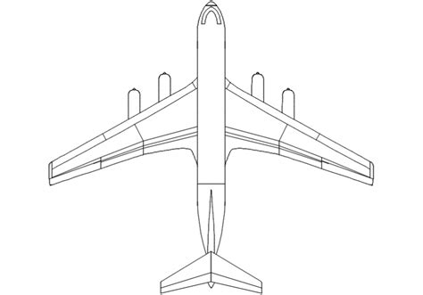 unique jet plane top view elevation block drawing details dwg file