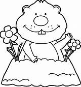 Groundhog Coloring Pages Hog Printable Happy Ground Color Kids Print Template Getcolorings sketch template