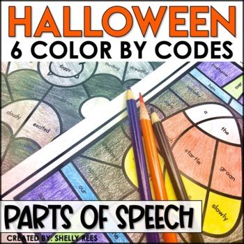 halloween coloring pages parts  speech color  number  shelly rees