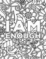 Coloring Pages Self Printable Affirmations Esteem Adult Care Floral Adults Colouring Sheets Pdf Positive Inspirational Affirmation Books Book Popular Choose sketch template