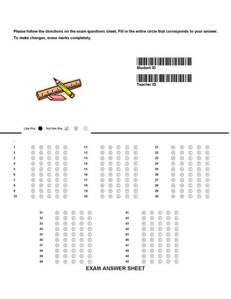 question test answer sheet  barcode remark software